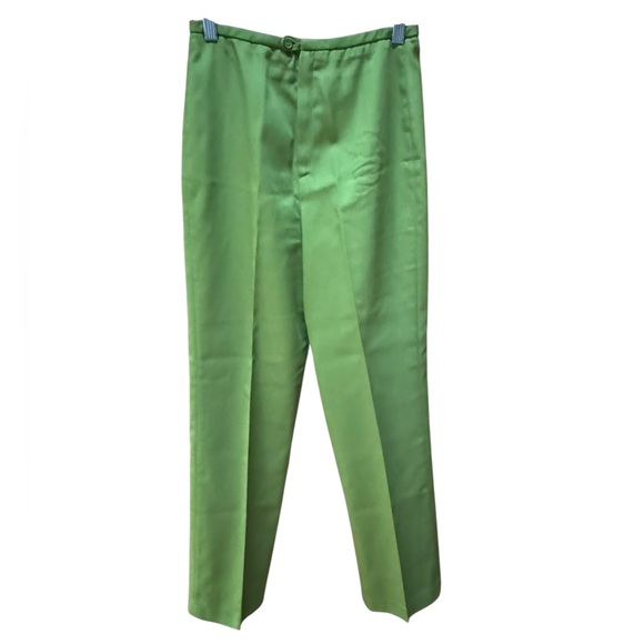 Vintage Pants - NWOT 1950s/60s Jack Winter Olive Green 50% Fortrel Poly/50% Cotton Cigarette Pan
